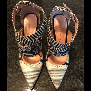Barbara Bui White & Black Snakeskin Pump